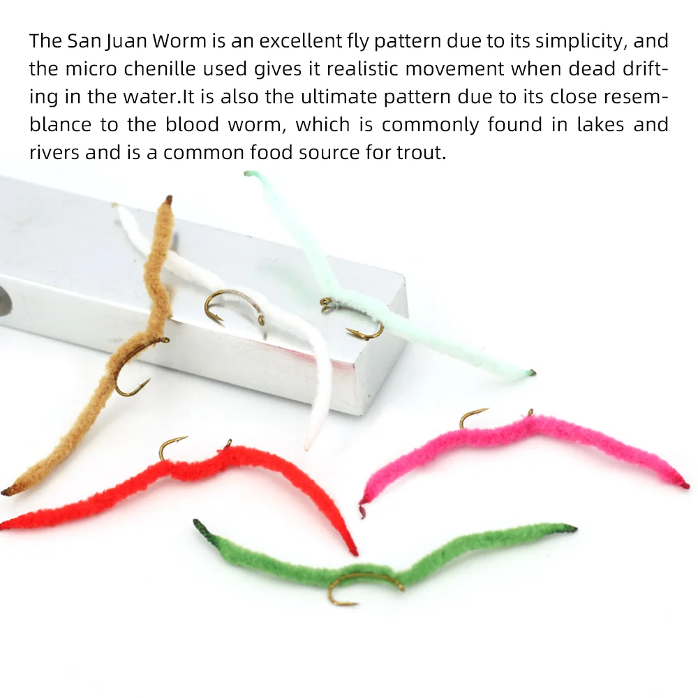 Squirmy Wifreo con púas – Gusanos de chenilla para pesca a mosca - imagen 4