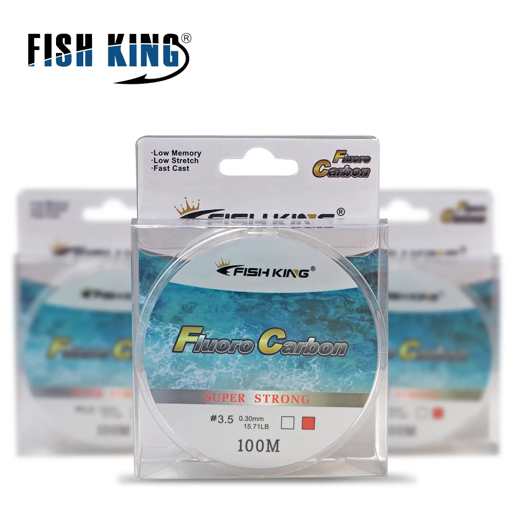 FISH KING-sedal de pesca con revestimiento de fluorocarbono, hilo líder de fibra de carbono de 100M, 4.136LB-34.32LB - imagen 4