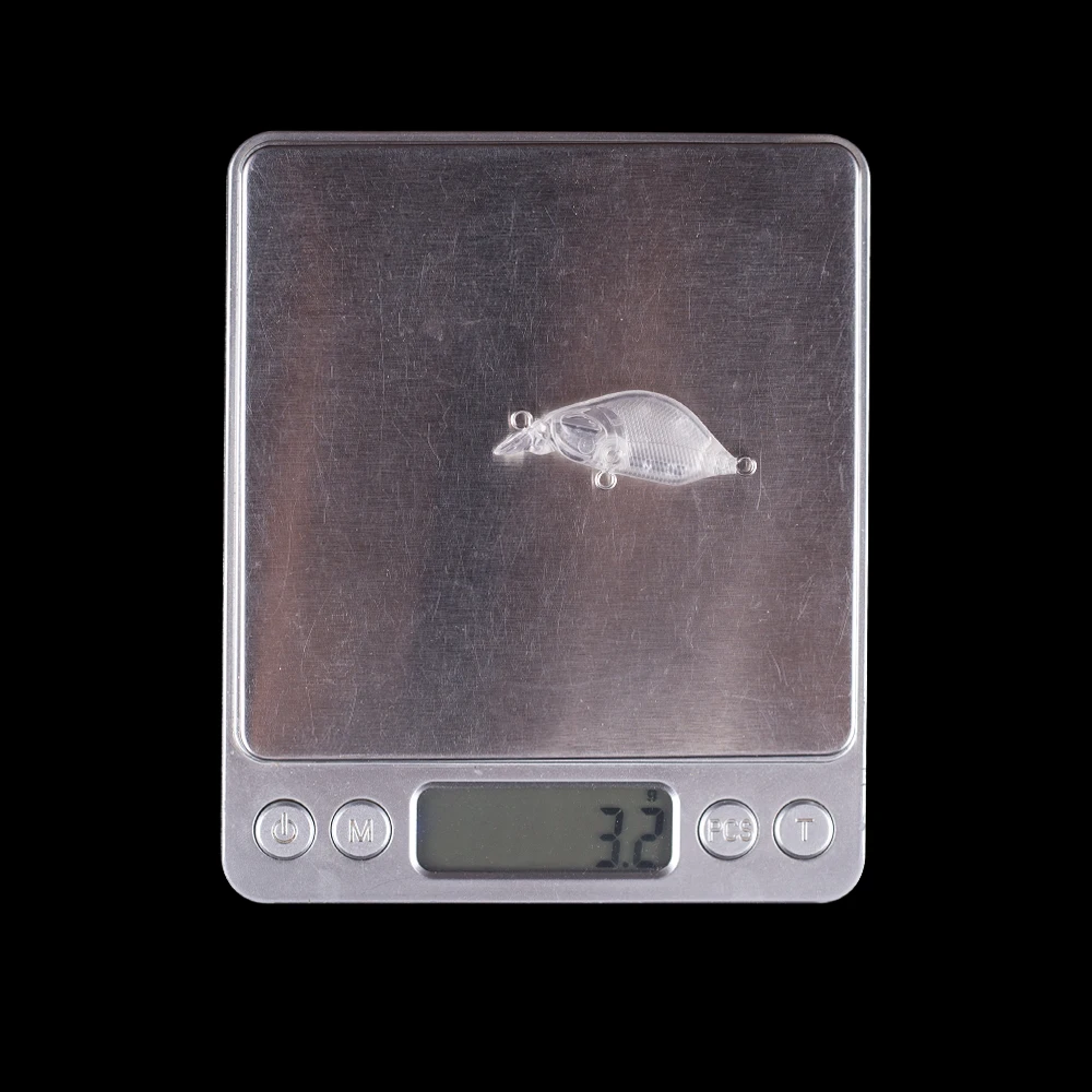 Hanlin-Mini Señuelos de Pesca Crankbait sin pintar, cebo Artificial de plástico duro que se hunde, aparejos de lubina en blanco, bricolaje, 4cm, 3g, 10/20 piezas - imagen 3