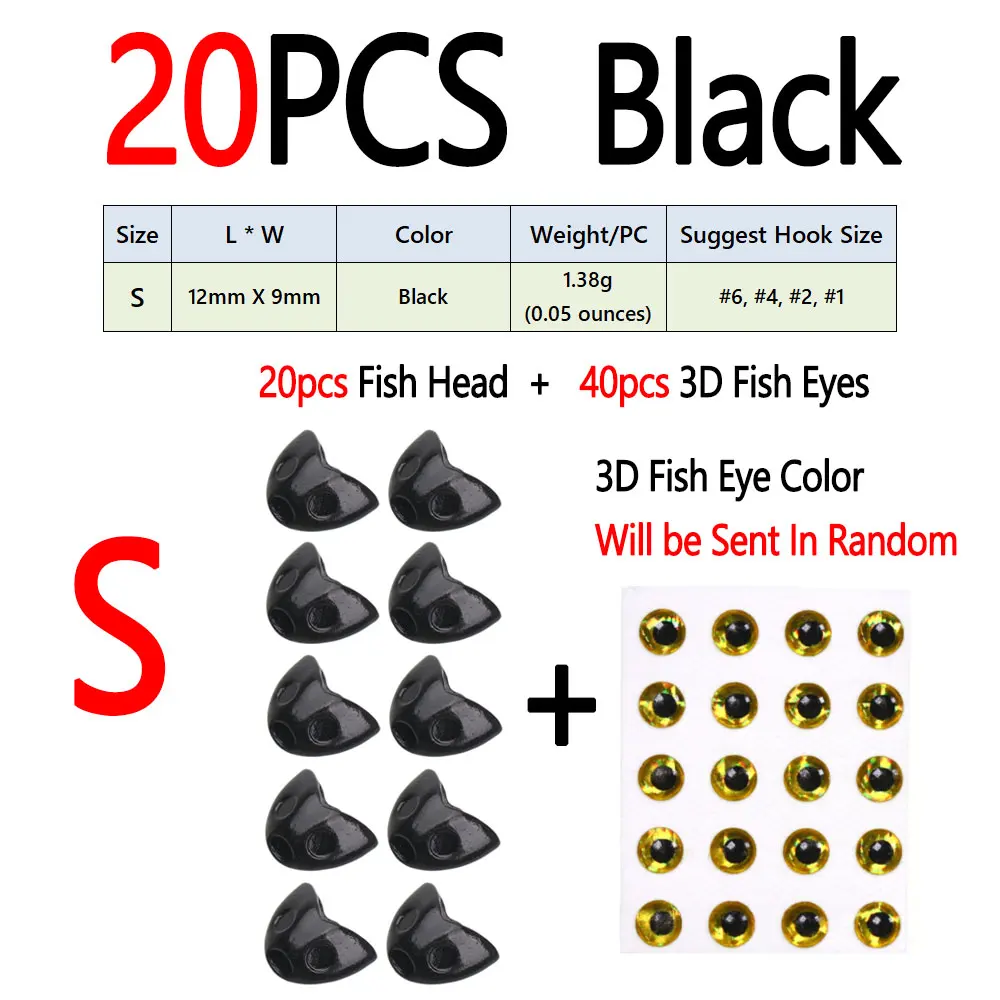 20pcs Black S