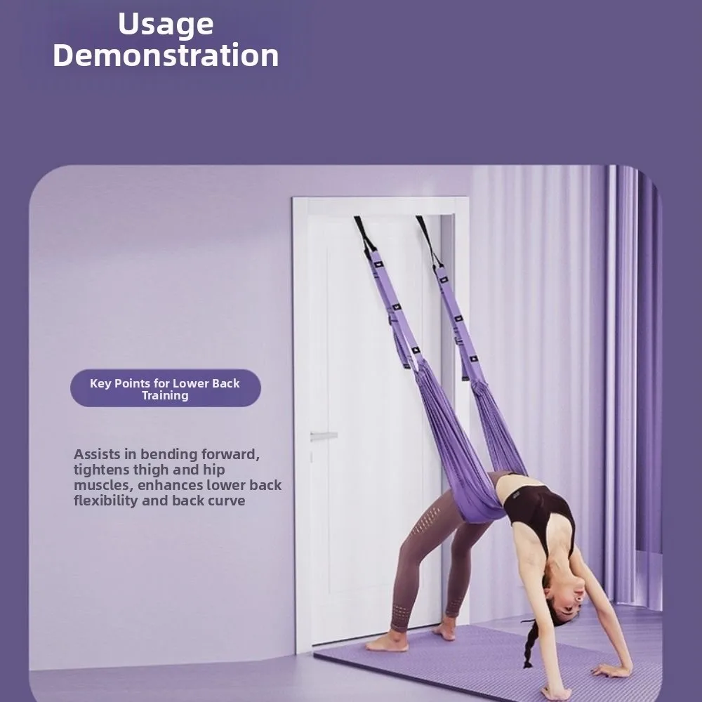 Correa de Yoga aérea ajustable para mujer, hamaca elástica para colgar en la puerta, hamaca aérea para Yoga, auxiliar de resistencia para columpio - imagen 4