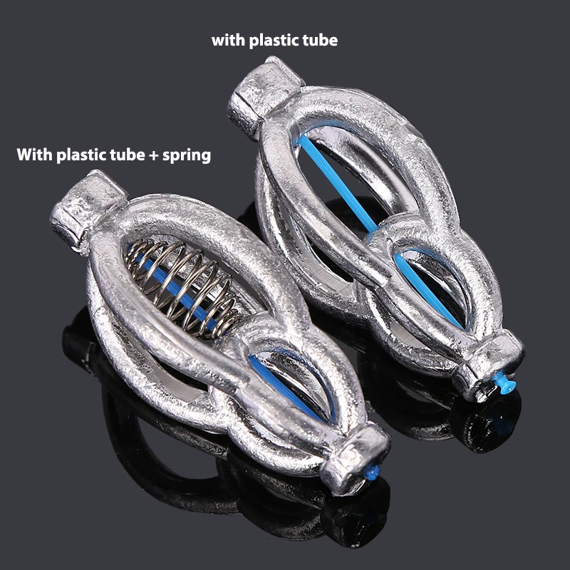 Jaula de cebo de pesca, alimentador de resorte de pesca de carpa, plomada de linterna con resorte de tubo de plástico, 40g/50g/60g/80g/100g/120g, herramienta de pesca - imagen 4