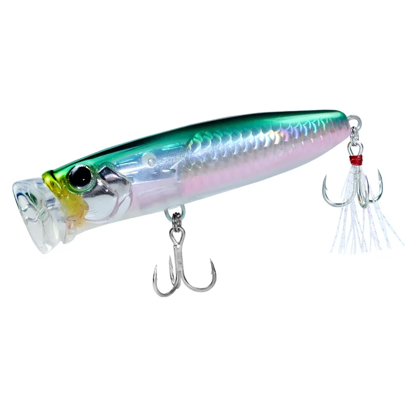 1 Uds Señuelos de Pesca 7cm/9,5g 9cm/18g cebo Popper Topwater cebo duro Artificial de plástico Crankbait Wobblers aparejos de pesca de perca - imagen 5
