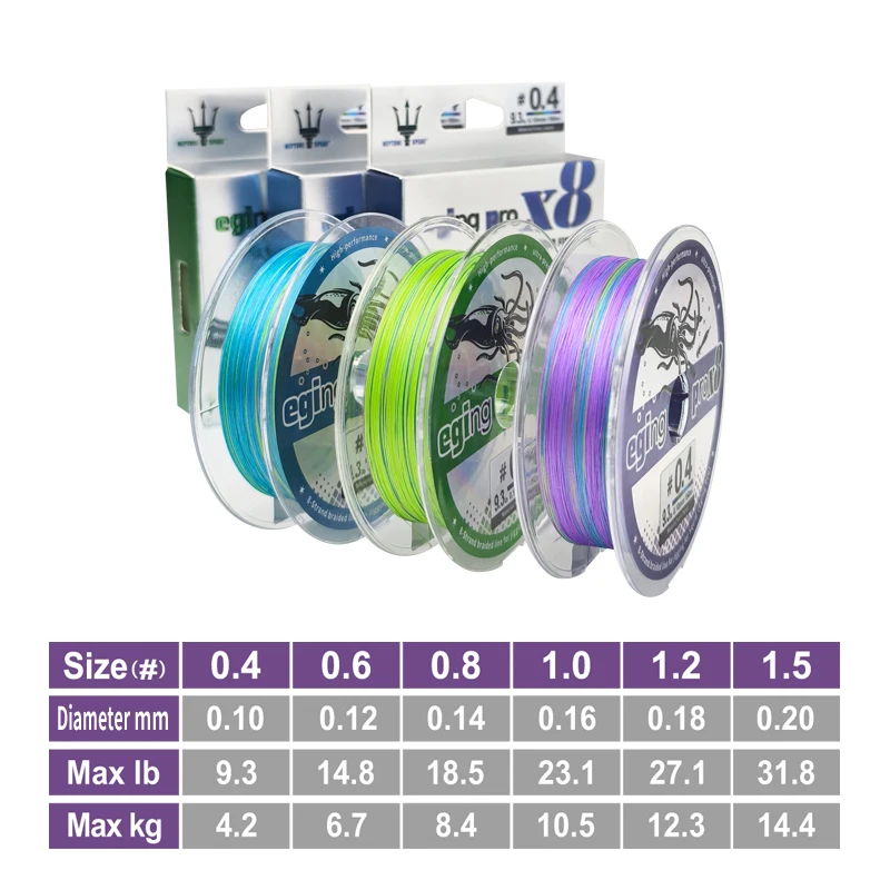 Nuevo 150m X8 hebras trenzadas PE Japón hilo de pescar multifilamento suave línea de PE pesca de agua de mar calamar pulpo y sepia - imagen 4