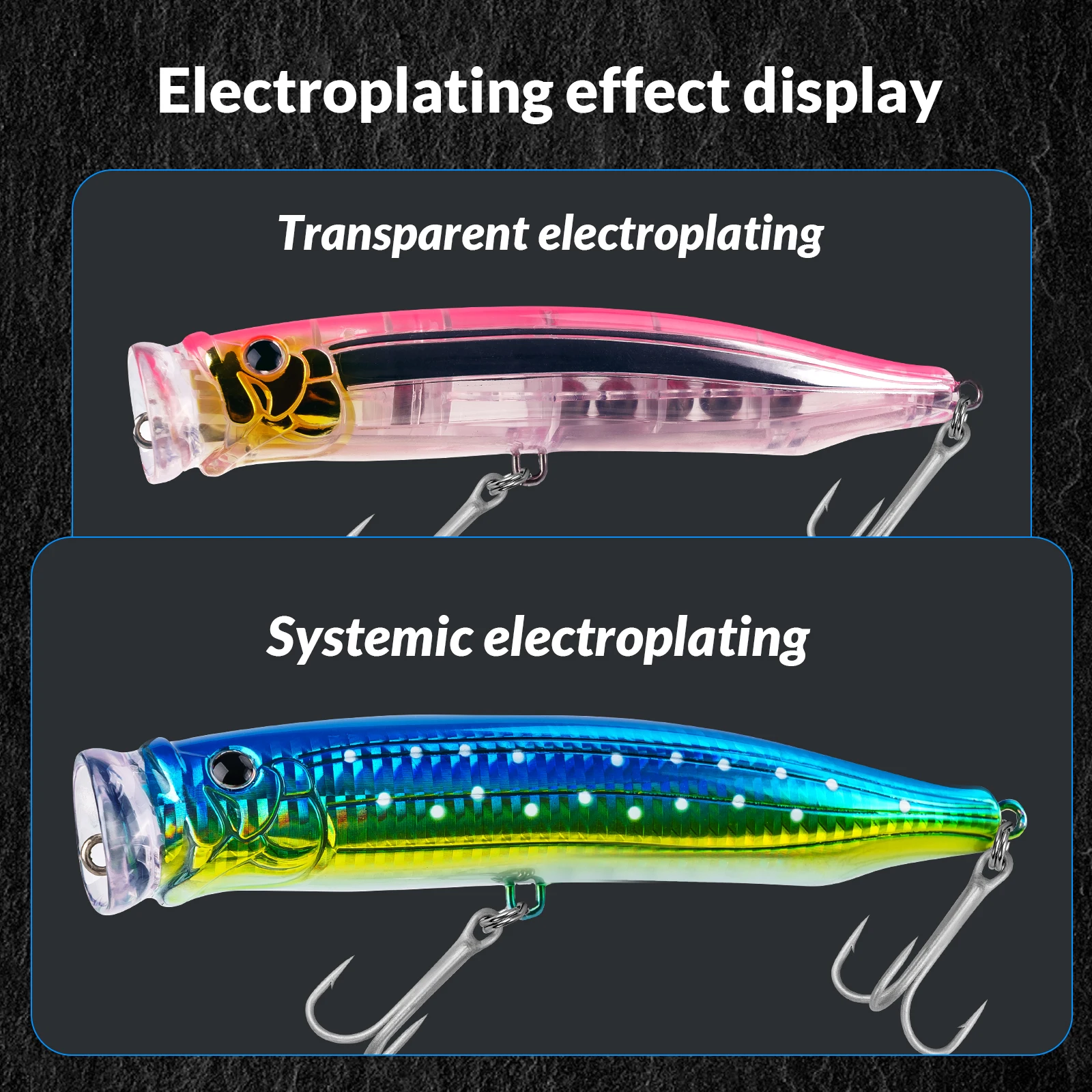 THKFISH 3pcs 15cm 65g Popper Vissen Lokken Topwater Plastic Harde Aas Sterke Haken Wobblers Kunstaas crankbait voor Baars - imagen 2