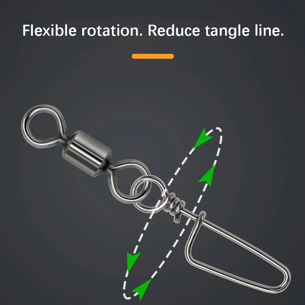 DNDYUJU 10-30X rodamiento giratorio de pesca anillo sólido enclavamiento Snap para anzuelo señuelo conector de pesca accesorios de aparejos - imagen 3