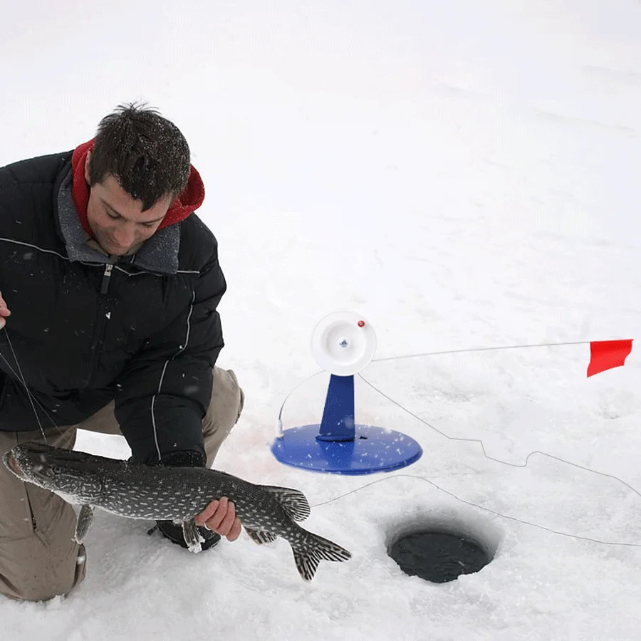 FTK-Bandera de pesca en hielo automática para invierno, caña de pescar en hielo con bandera, soporte para pesca en hielo - imagen 5