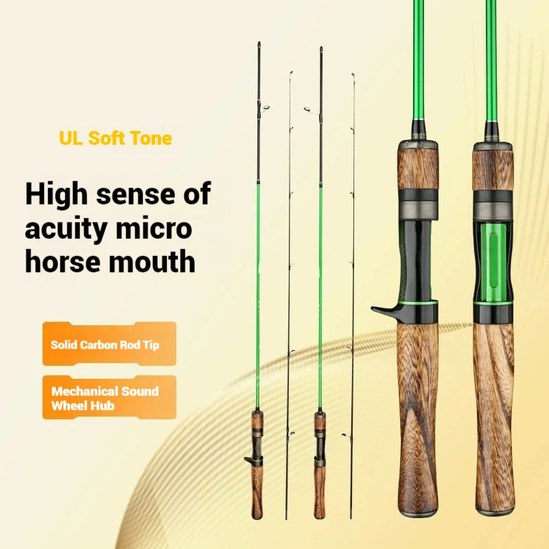 Caña giratoria ultraligera de fibra de carbono, 1,68/1,8 M, para pesca con microseñuelo, punta sensible - imagen 4