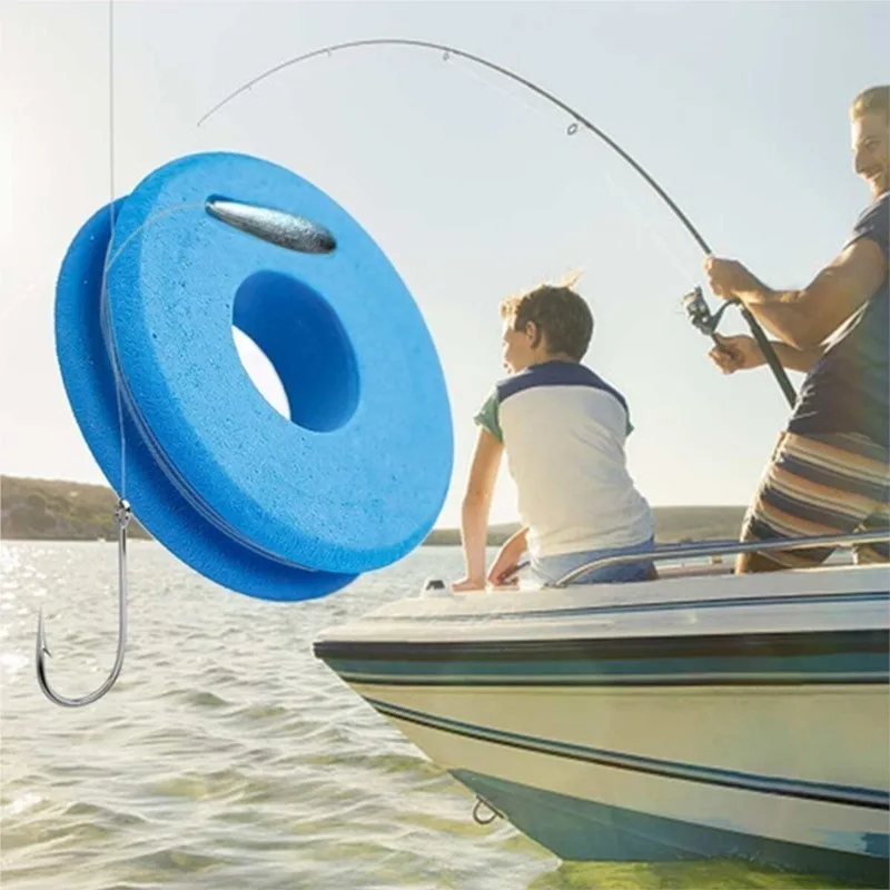 20 piezas carretes de espuma de pesca 4,5 cm/12 cm gancho de almacenamiento de soporte de sedal de pesca redondeado (color aleatorio) - imagen 4