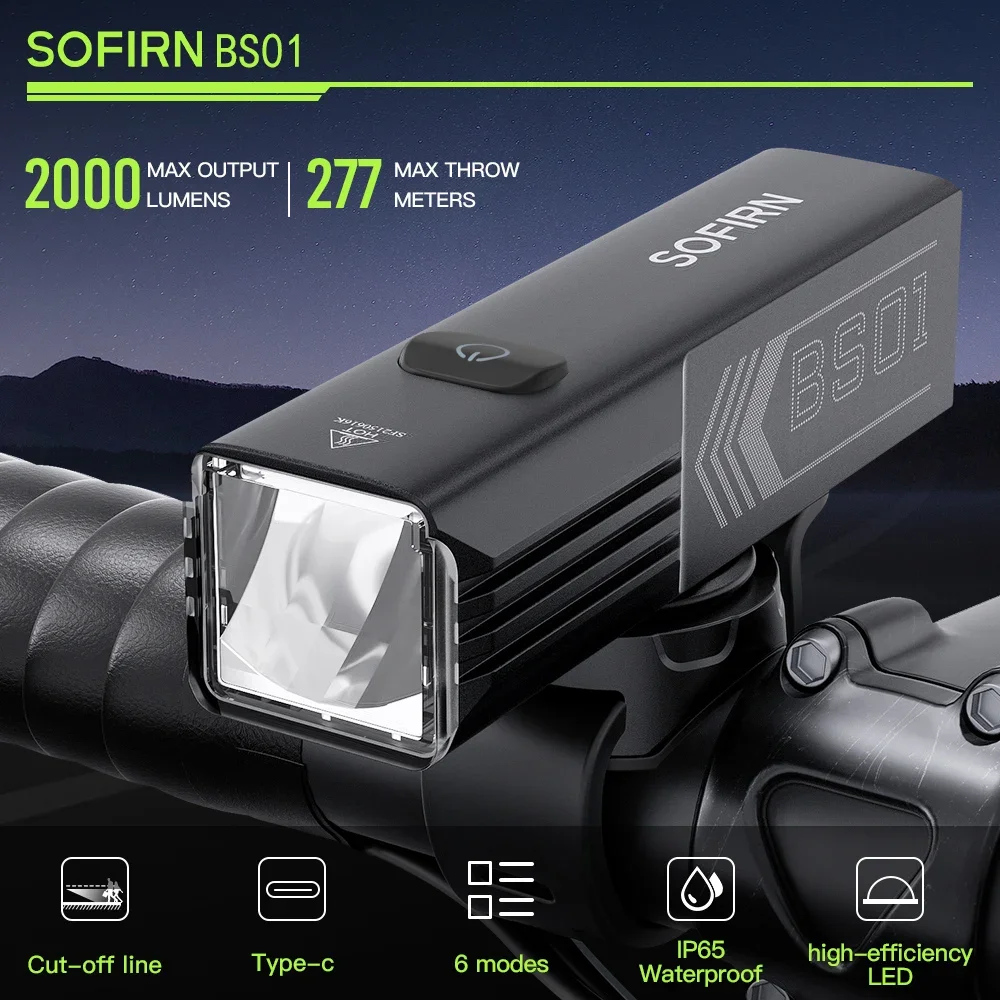 Sofirn BS01 Luz bicicleta MTB recargable USB impermeable ajuste brillo - imagen 2