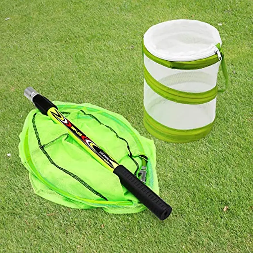 SANLIKE red para insectos y mariposas, malla telescópica plegable, Kit de jaula de habitáculo emergente para atrapar insectos, juguetes de pesca - imagen 3