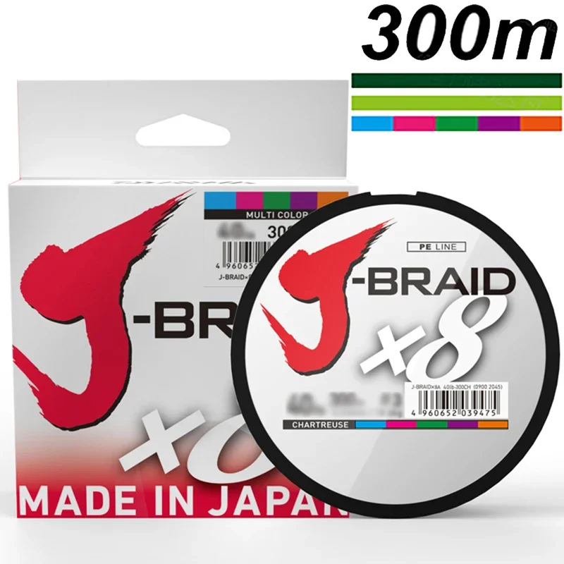 DAIWAPE-sedal de pesca trenzado J-BRAID 8X, 300m, superfuerte, multifilamento, para carpa, 14LB-100lb