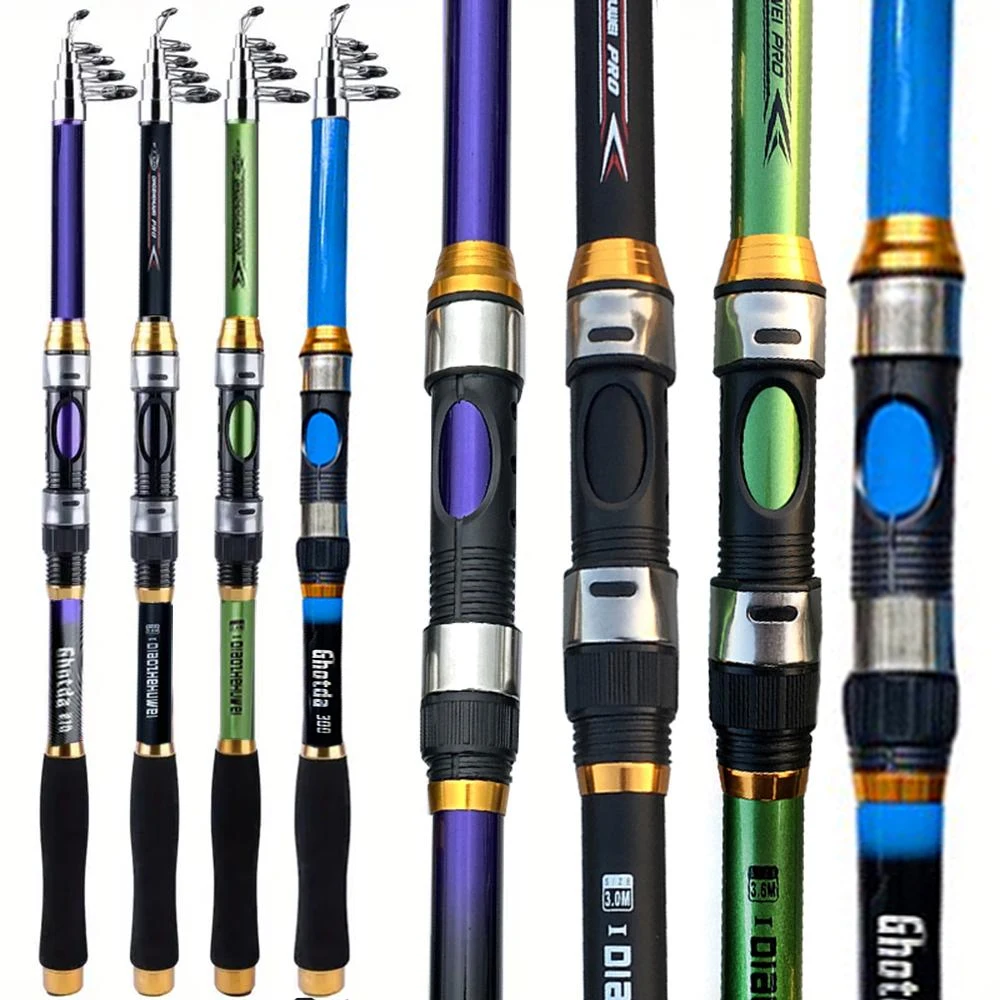 Caña de pescar de mar con punta suave, telescópica de largo alcance, 2,1 m/2,4 m/2,7 m/3m/3,6 m, caña de mar fundida para accesorios de pesca de lubina y carpa