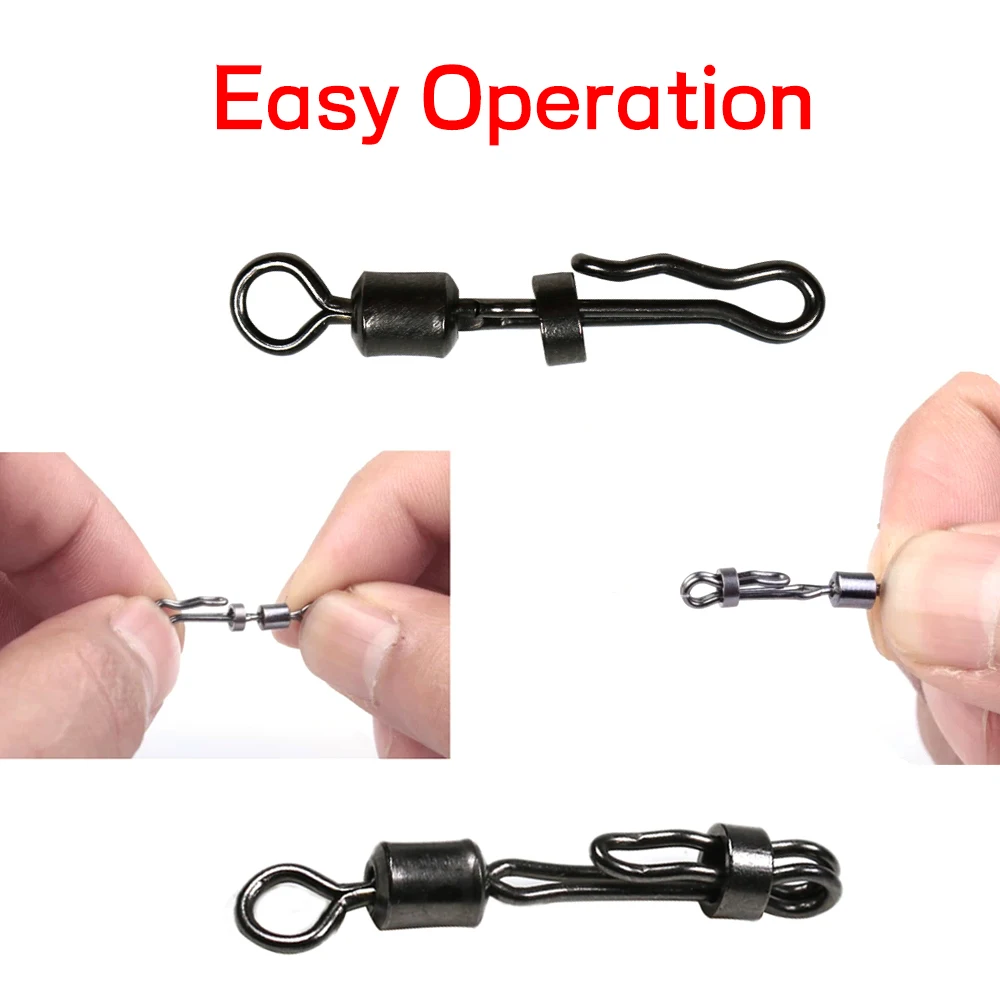 Bimoo-conector de línea de carpa giratorio con bloqueo de almeja, accesorios de latón de cambio rápido, 20 unidades por lote - imagen 4