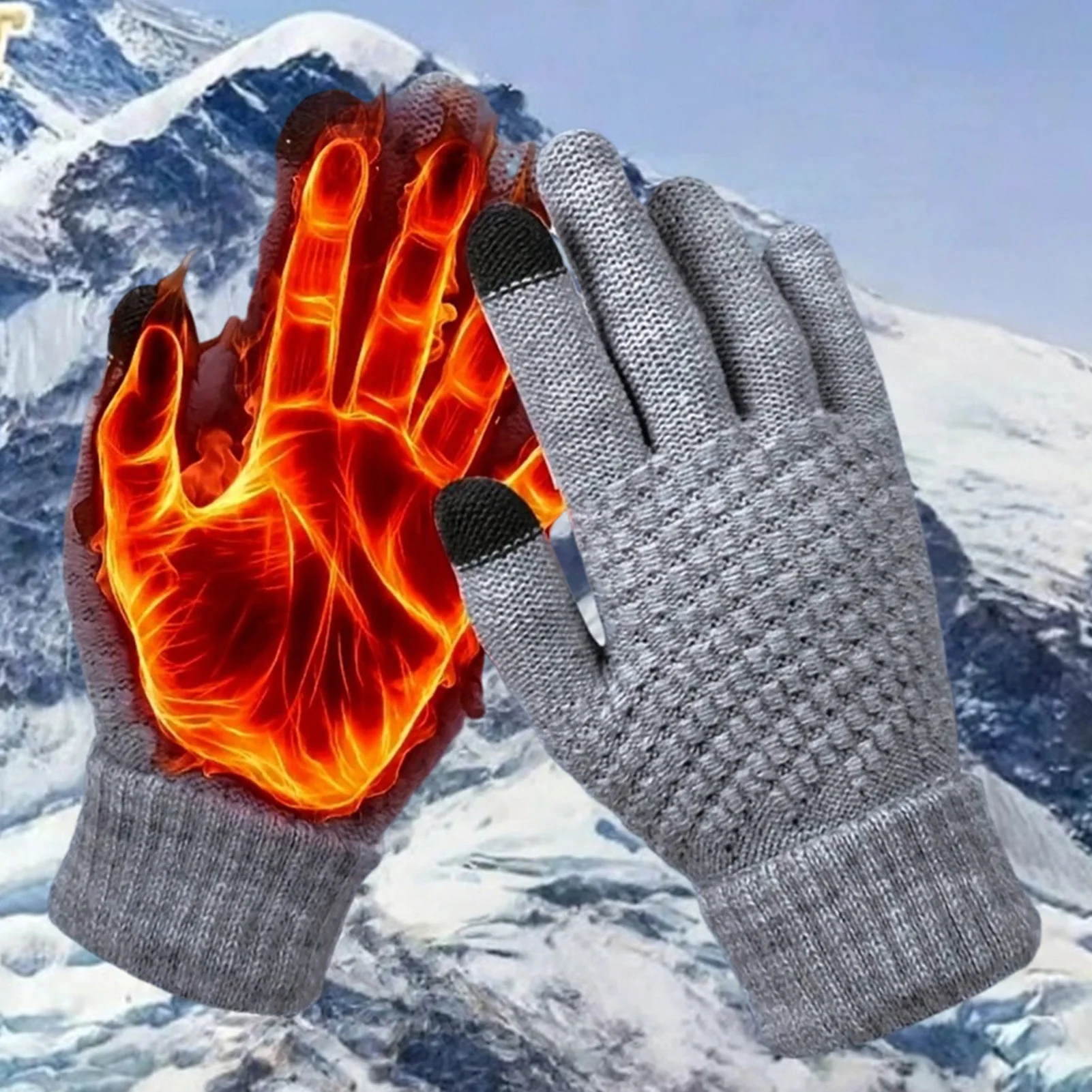 Conjunto de gorro cálido para hombre, gorro de felpa de punto grueso para exteriores, Kit de calcetines y guantes para ciclismo, Camping, pesca, esquí, accesorios deportivos - imagen 5