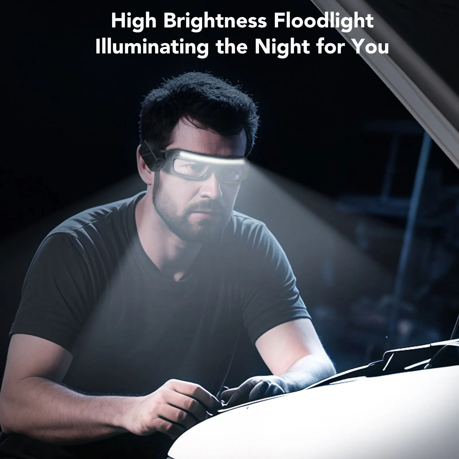 Linterna frontal recargable COB LED para pesca nocturna - imagen 5