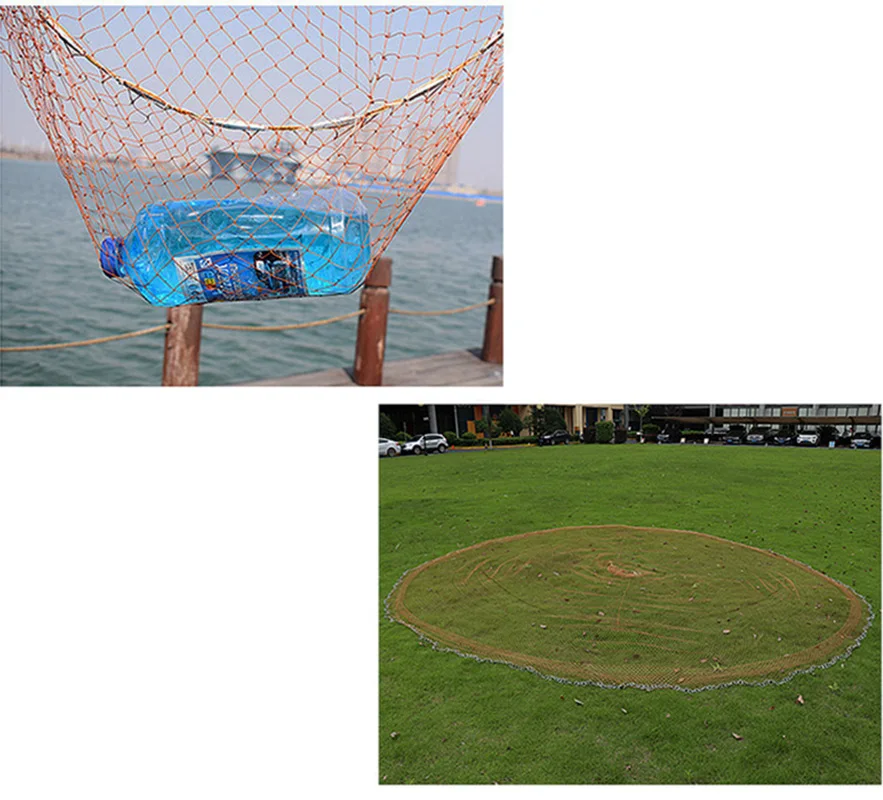 Lawaia-red de pesca de hilo trenzado, herramientas de pesca de cadena galvanizada, tradicional, naranja - imagen 3