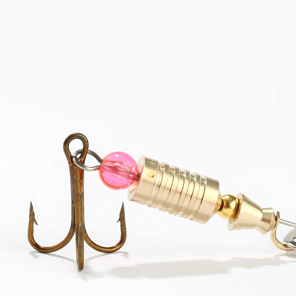 Señuelos de Pesca de Metal, anzuelos giratorios de plantilla lenta de 5 piezas, 33mm, 7g, aparejos de Pesca de lubina, señuelos de carpa - imagen 4