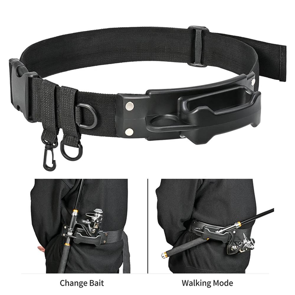 Cinturón Porta Cañas Ajustable – Soporte Lumbar Doble para Pesca