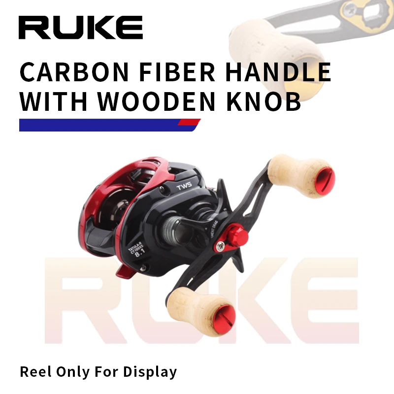 Carrete de pesca con mango de carbono Ruke para Daiwa Abu, perilla de madera, tamaño de agujero ultraligero 8*5mm para carrete Daiwa de alta calidad - imagen 3