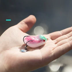 Micro Señuelo Rana Suave Lentejuelas Doble Gancho Topwater