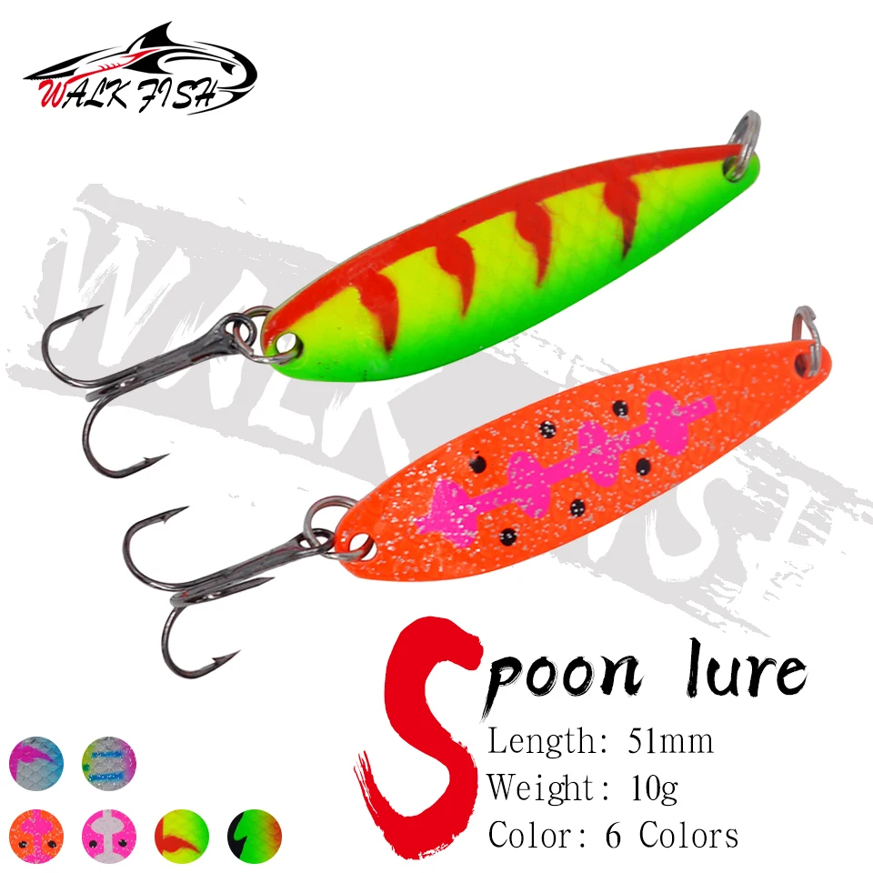 Cuchara Metálica Walk Fish con Lentejuelas – Trucha y Lubina