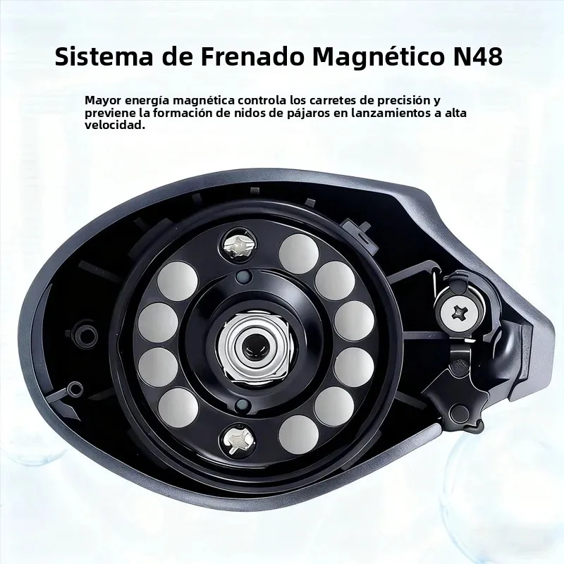 Huidiao 7,2: 1 carrete de Baitcasting de 15 etapas N48 freno magnético y Drag Cilcker Birds-Nest Baitcaster de fundición libre para pesca Finesse - imagen 5