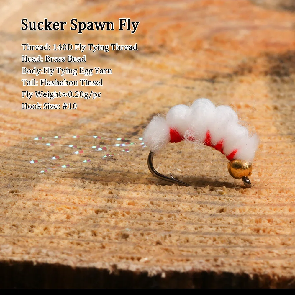 Wifreo-señuelo de pesca con gancho #10, 6 piezas, con ventosa, huevo, Mosca, hilo, cuerpo, oropel, cola, Glo, Bug, salmón, huevo, trucha, trucha - imagen 3