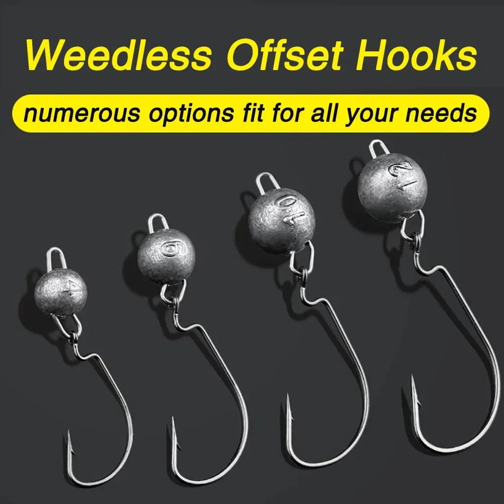 Ganchos de gusano con cabeza de anzuelo de Metal, 5 uds., 2g, 10g, 18g, peso, engranaje de manivela, plomo, Pesca, sin malezas, Offset, Texas Rig, Kit de aparejos de Pesca - imagen 4