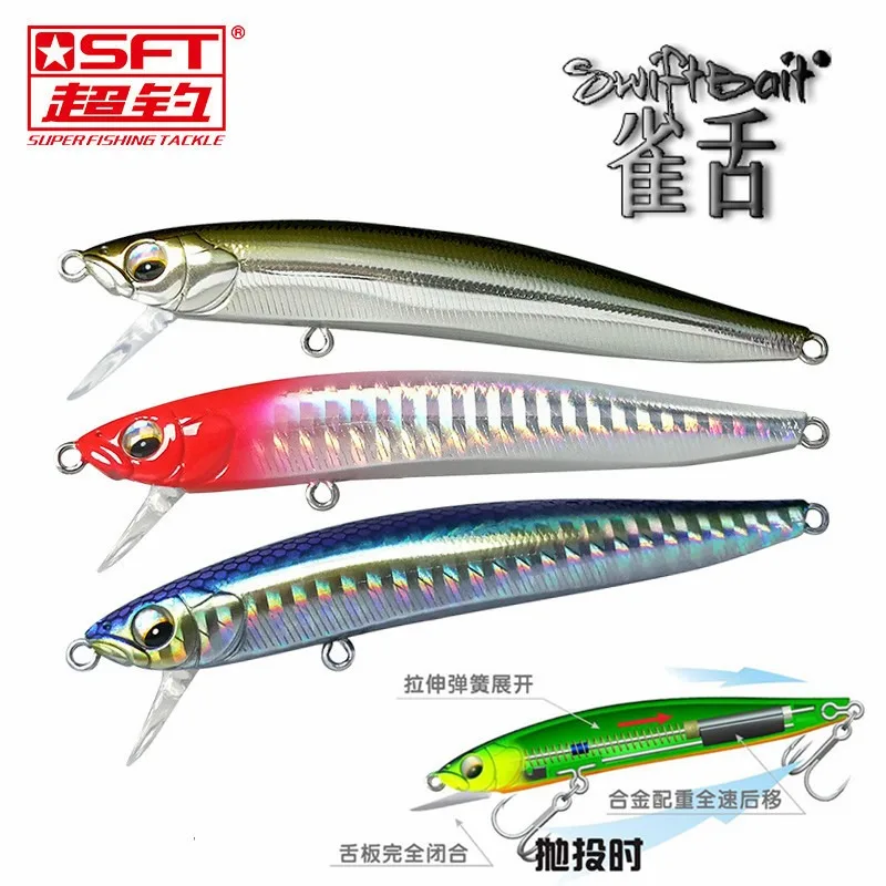 SFT-cebo falso con lengua de gorrión para pesca, perca suspendida de larga distancia, común en agua dulce y mar, 90F, 8g - imagen 2