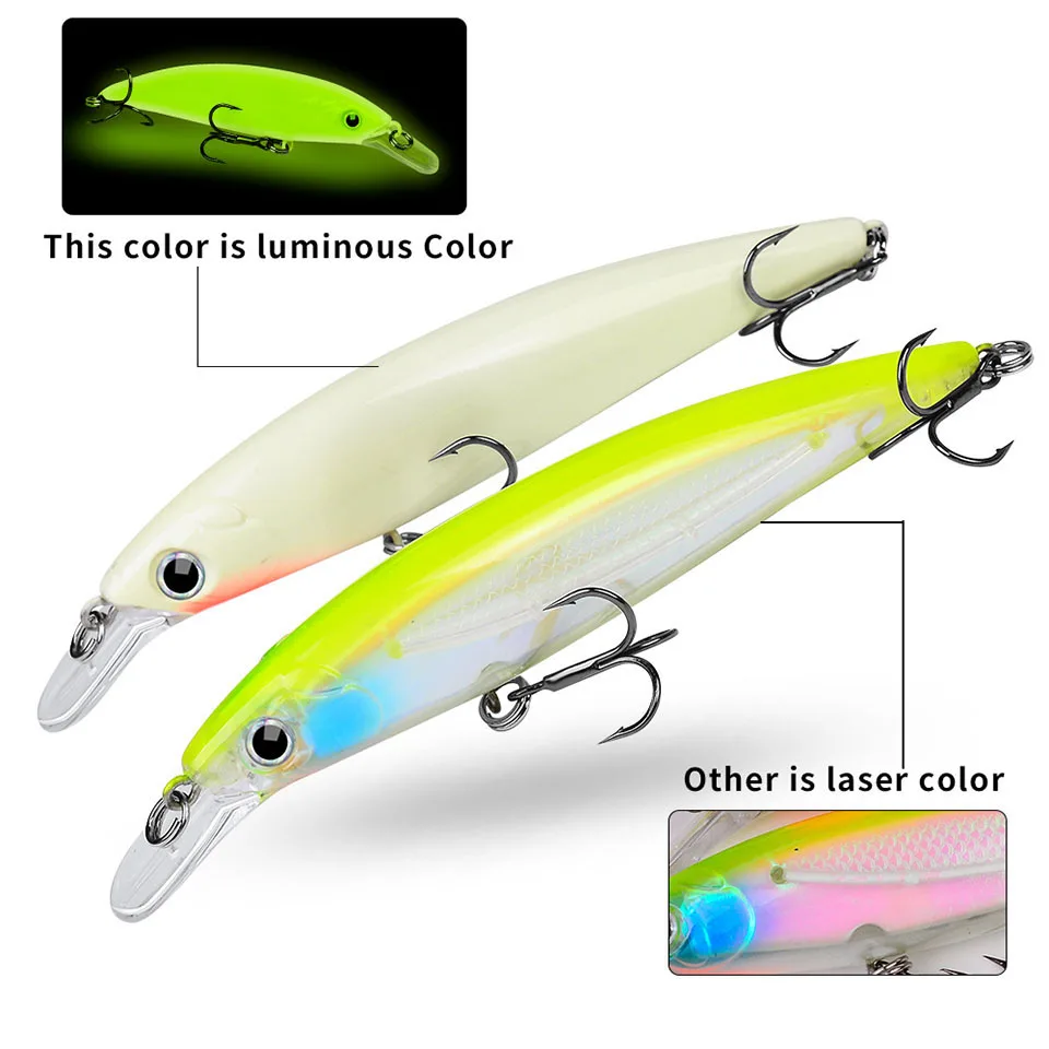 WALK FISH 1 Uds 7G/90MM pececillo hundido 14G/110MM ruido flotante Minno señuelo de pesca Artificial 3D ojos de pez cebo duro para carpa lubina - imagen 5