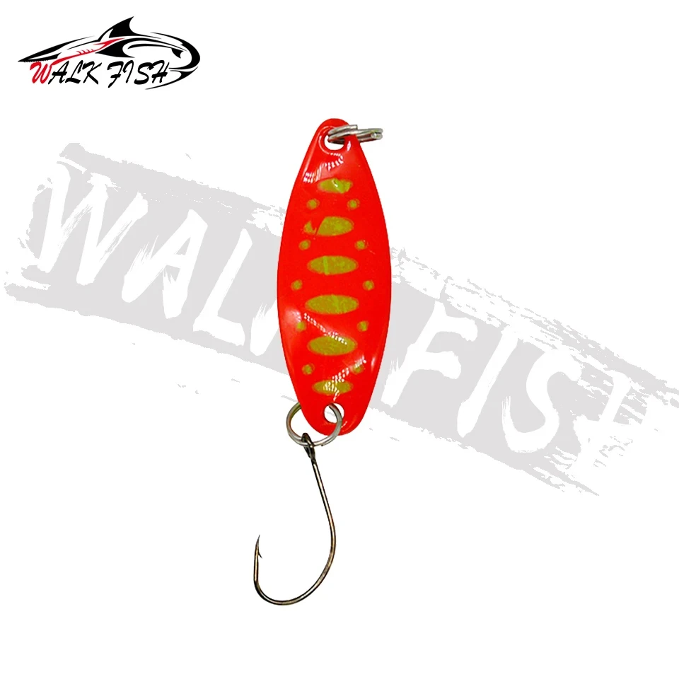 WALK FISH-Spinner de Metal, 3,4 cm, 3,5g, cuchara, señuelo de pesca de trucha, Spinner de lentejuelas, cebo duro, lentejuelas, ruido, Paillette, cebo Artificial - imagen 4