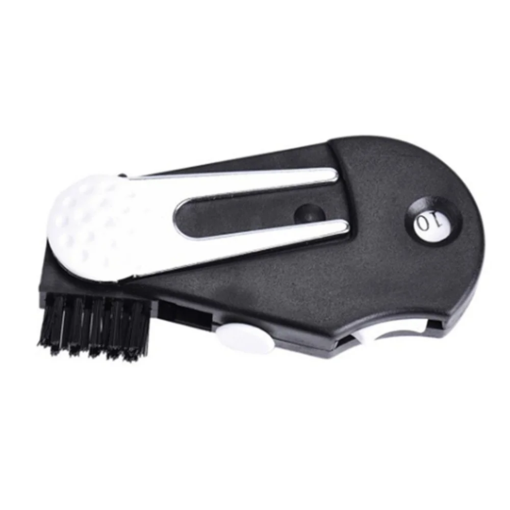 Horquilla de pelota, ayuda para entrenamiento de reparación de tono de Golf con cepillo, contador de puntuación, accesorios de campo de Golf, horquilla verde, herramienta de reparación de Divot de Golf - imagen 2