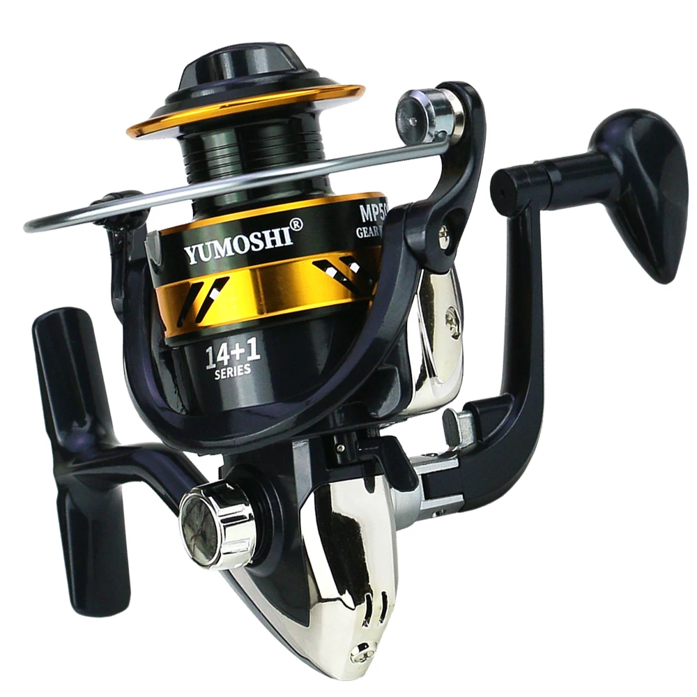 Carrete de pesca giratorio de Metal, alimentador de carpa de agua salada, carrete de fundición larga, ultraligero, relación de engranaje 5,5: 1, bobina de 1000-7000 - imagen 5