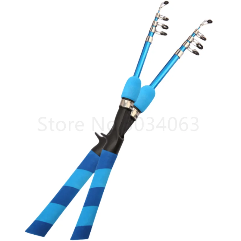 Caña de fundición para exteriores, caña de pescar portátil, Mini caña de pescar de acero reforzada con vidrio retráctil de luz corta - imagen 3