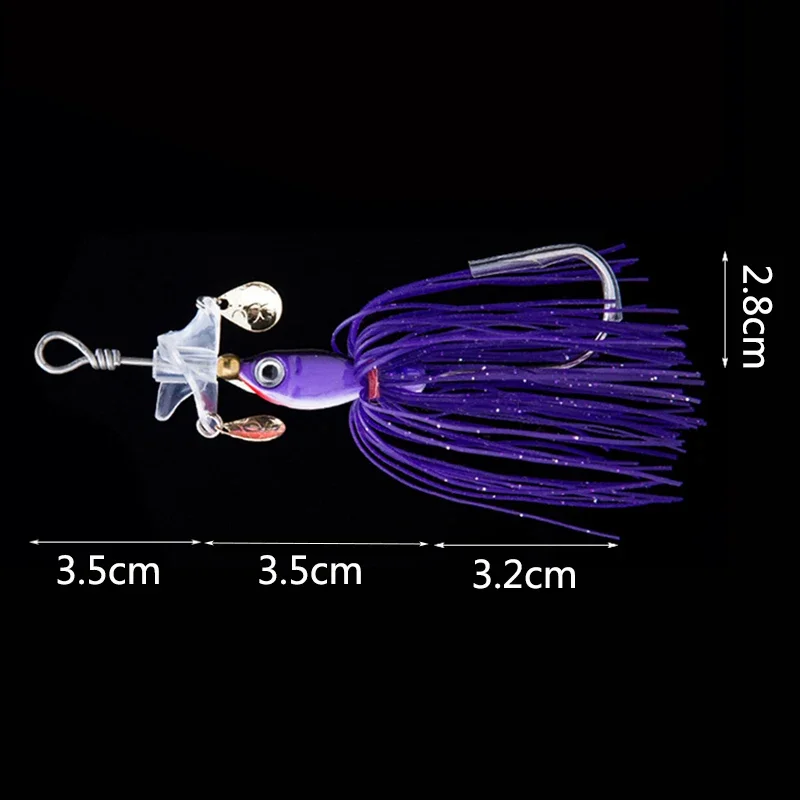 1 Uds 18g señuelo de pesca Spinner Metal barba hierba carpa caminar bagre cebo falso aparejos artificiales agua peces señuelos Accesorios - imagen 2