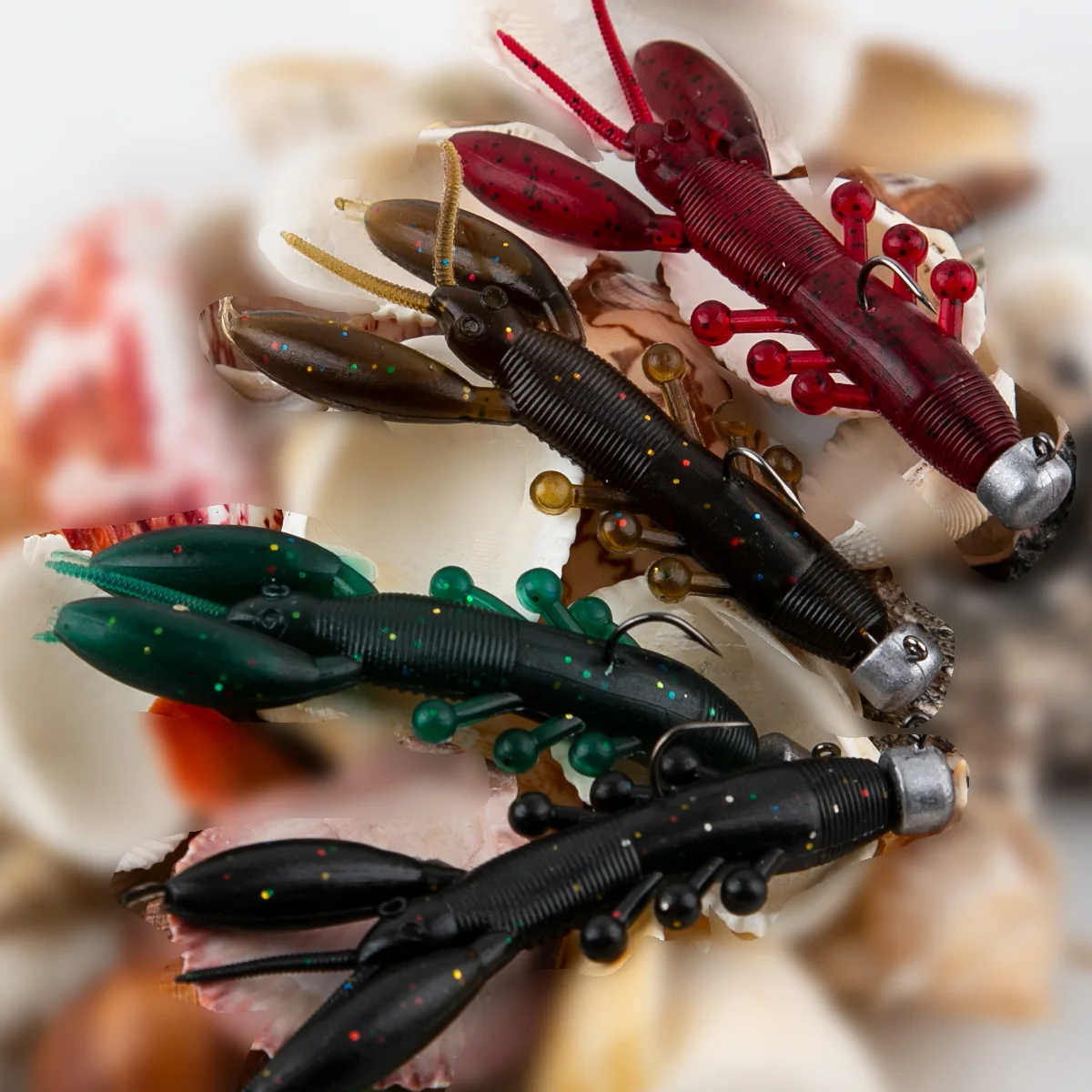 Sea Yolo 4 Uds 8,5 cm camarones de hundimiento lento cebo suave señuelos Artificial Wobbler silicona luminosa cebo suave equipo de pesca colgante de plomo - imagen 4