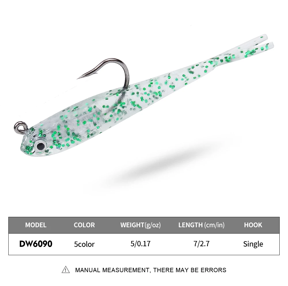 Proberos 5 uds cebo suave Artificial con señuelo suave Jigging pesca lubina señuelos cebo de natación con cola en T señuelo de Jigging - imagen 4