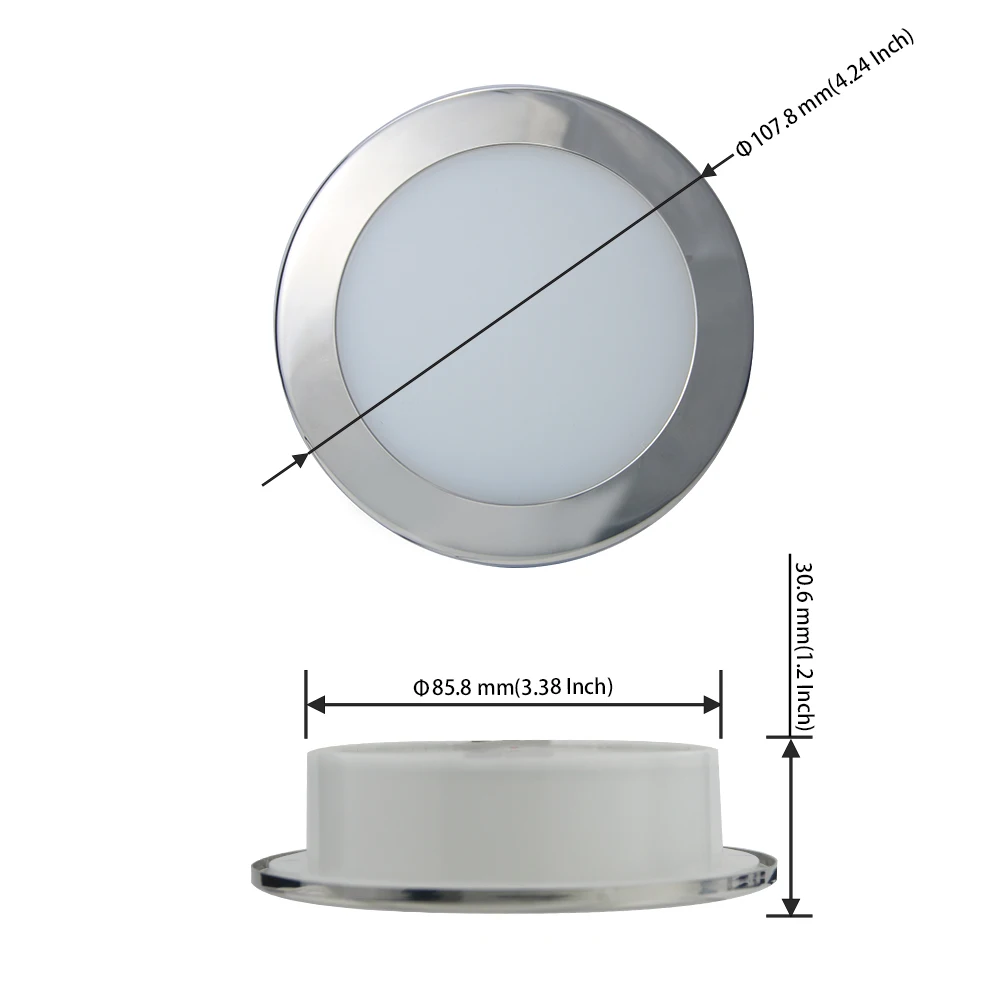 Luz LED de cortesía para barco – Empotrable acero inoxidable RGBW - imagen 3