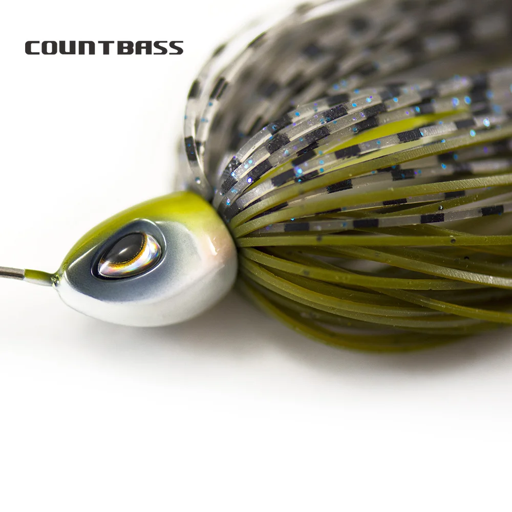 COUNTBASS-broches giratorios de 1/2oz con anzuelo 4/0 de vástago extendido, cebos de alambre con faldas de silicona, Señuelos de pesca de lubina - imagen 2