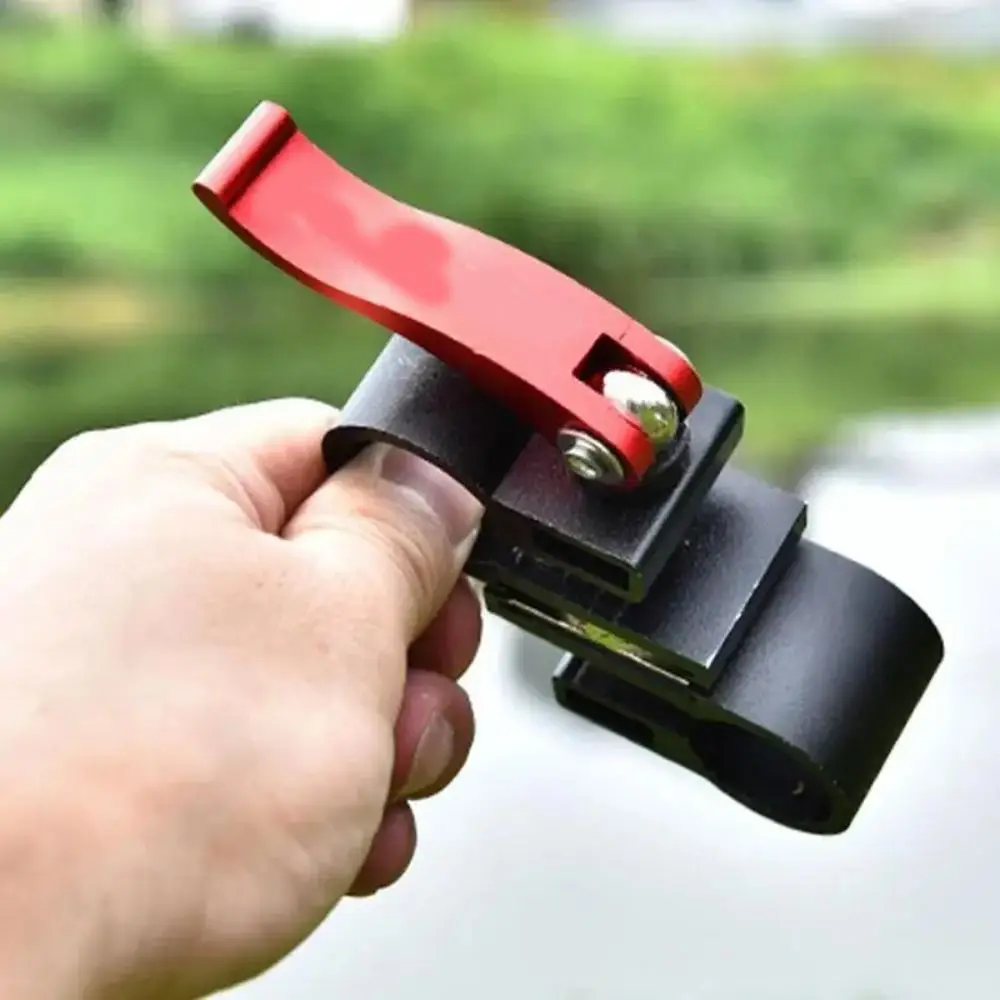 Silla de pesca de aleación de aluminio, Clip para paraguas, soporte Universal ajustable para caña de pescar, soporte para poste 360 °   Giratorio - imagen 3