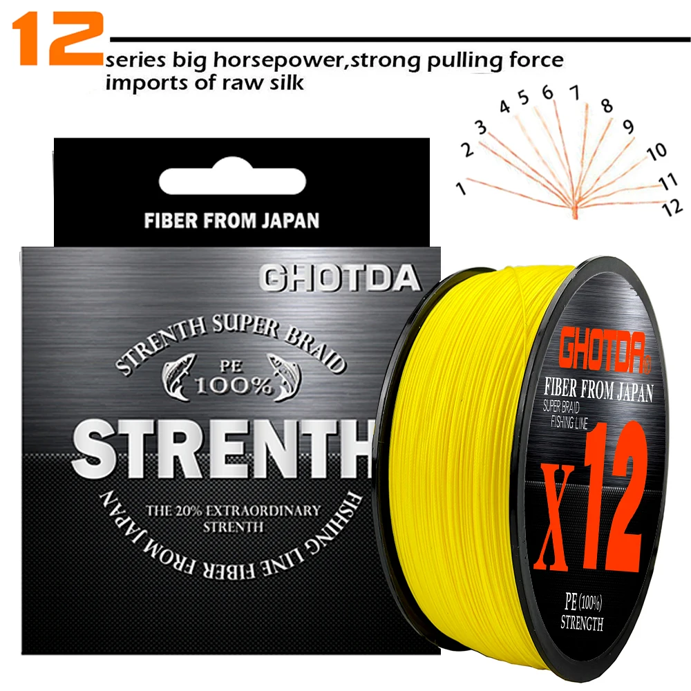 Línea de pesca de gran juego de 500m, alambre trenzado multifilamento mejorado, 12 hebras de diámetro: 0,14mm-0,4mm, líneas de pesca de mar/barco 25-92LB - imagen 3