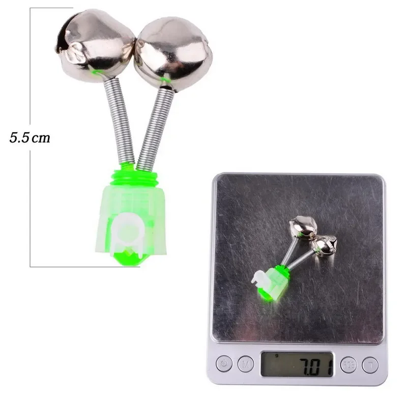 Campanas de doble espiral de 5 unids/set, alarmas de mordedura de pesca de carpa nocturna al aire libre, pinzas de punta de caña, accesorios de herramientas - imagen 2