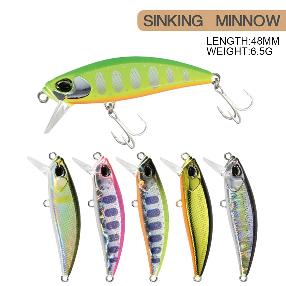 4,8 cm 6,5g señuelo de pesca Micro Minnow Wobbler fundición larga hundimiento Trolling Jerkbait Swimbait cebo duro Artificial trucha cebo para lubina - imagen 3