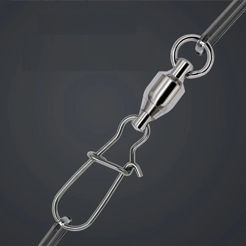 20 piezas conector giratorio a presión, Pin, rodamiento de bolas, Kit de hebilla de anillo rodante, línea de señuelo de Pesca, conectar herramientas de Pesca de bloqueo cruzado - imagen 4