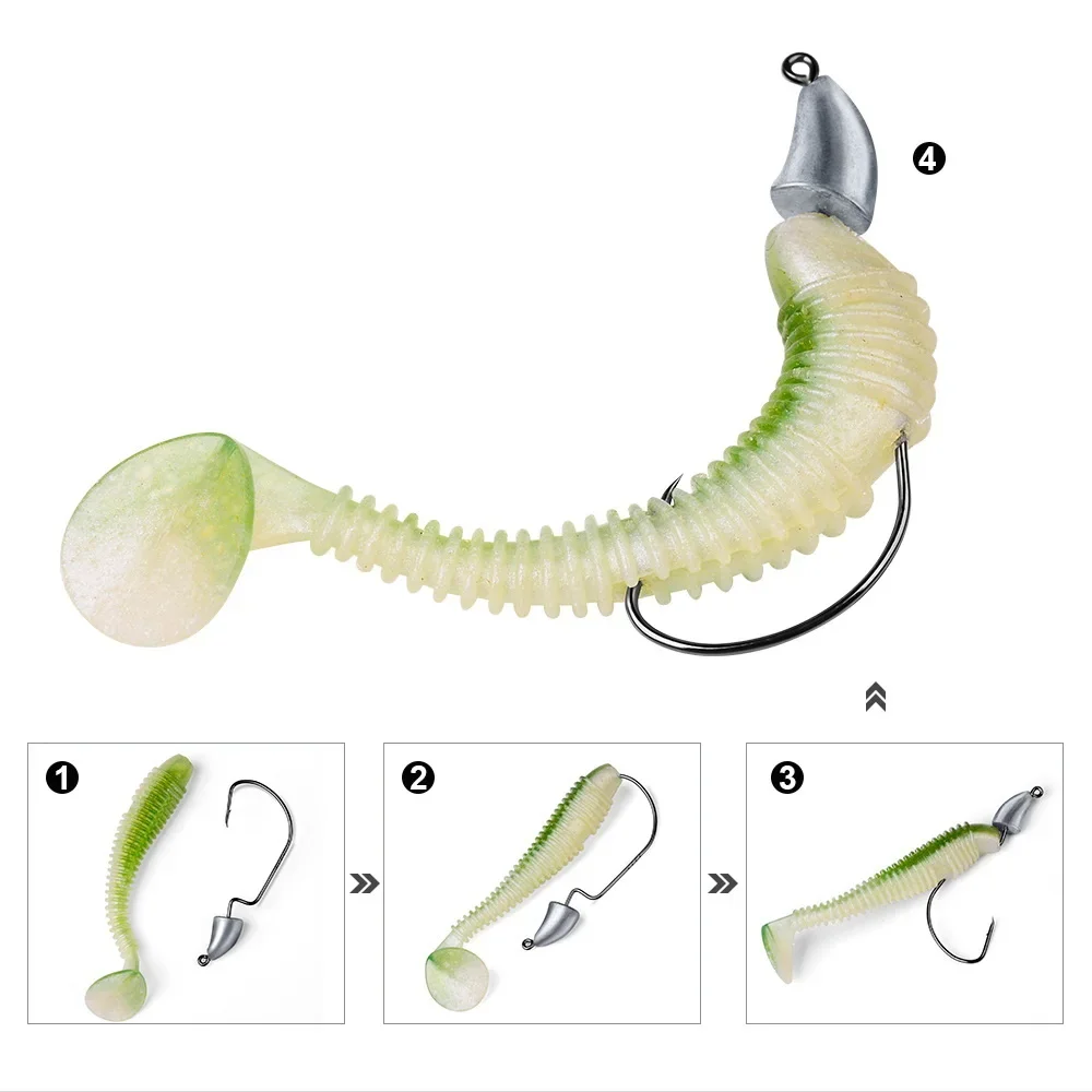 Anzuelo con cabeza de anzuelo de manivela, 1,75g, 2,5g, 3,5g, 5g, 7g, 10g, 14g, anzuelo de pesca, señuelo de Jigging, cebo duro, anzuelo de gusano suave para pesca - imagen 5