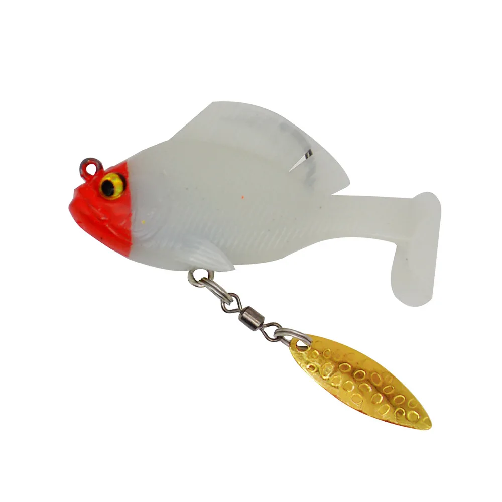 Señuelo de pesca, cebo compuesto, cola en T, pez de plomo, 10g, 14g, Spinner, señuelos artificiales, cebo suave de PVC, lote de 2 piezas en oferta - imagen 3
