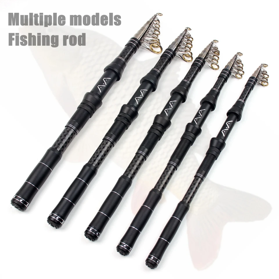 1.8M2.1M2.4M2.7M3.0M caña de pescar portátil de carbono telescópica rápida barco de mar caña de pescar de roca para Pesca en agua dulce y salada - imagen 3