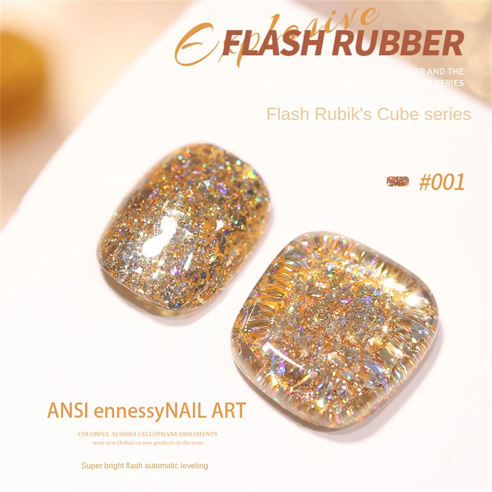 Esmalte de uñas de diamante roto serie de hadas de flores naturales, esmalte de uñas de Gel reflectante, esmalte de uñas de Gel de lentejuelas brillantes - imagen 3