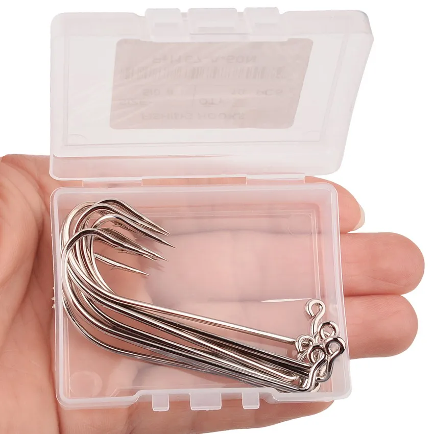 Anzuelos de pesca Jig, 10 unids/lote/caja, acero de alto carbono, plata, 90 grados, o'shaunnessy, anzuelo de pesca Jigging, tamaño 2 #1 #1/0-5/0 #91751 - imagen 3